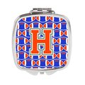 Carolines Treasures Letter H Football Green, Blue and Orange Compact Mirror CJ1083-HSCM